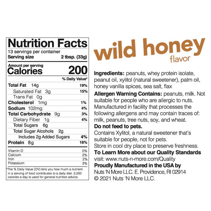 Nuts 'N More - Wholesale Nut Butter - Wild Honey Protein Peanut Butter Spread3
