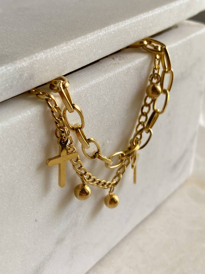 Cross Stacked Bracelet for wholesale by Sweet Grove Collective