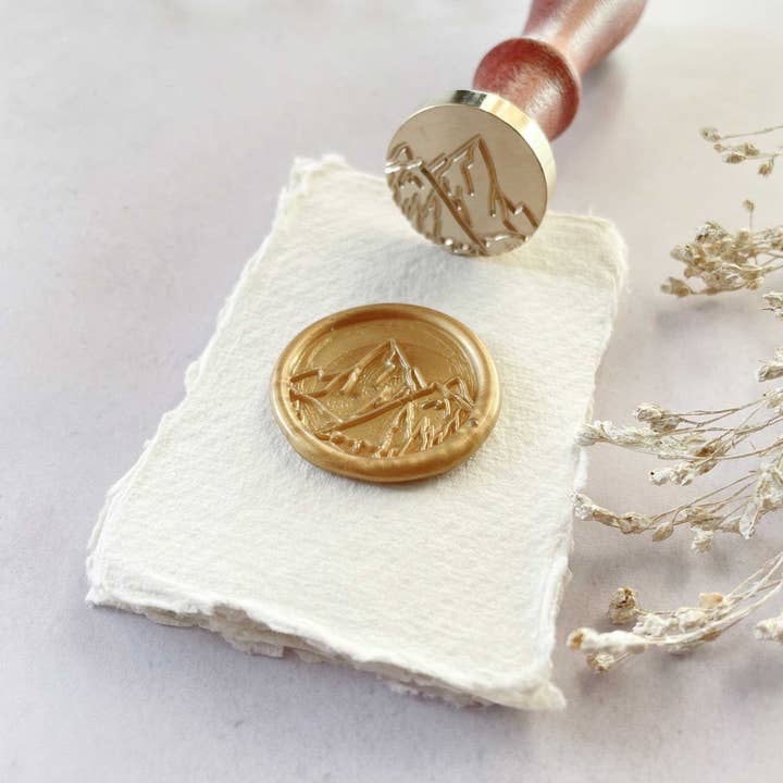 Mountain Peak Wax Stamp | Wax Seal in Box for wholesale by The Natural Paper Company