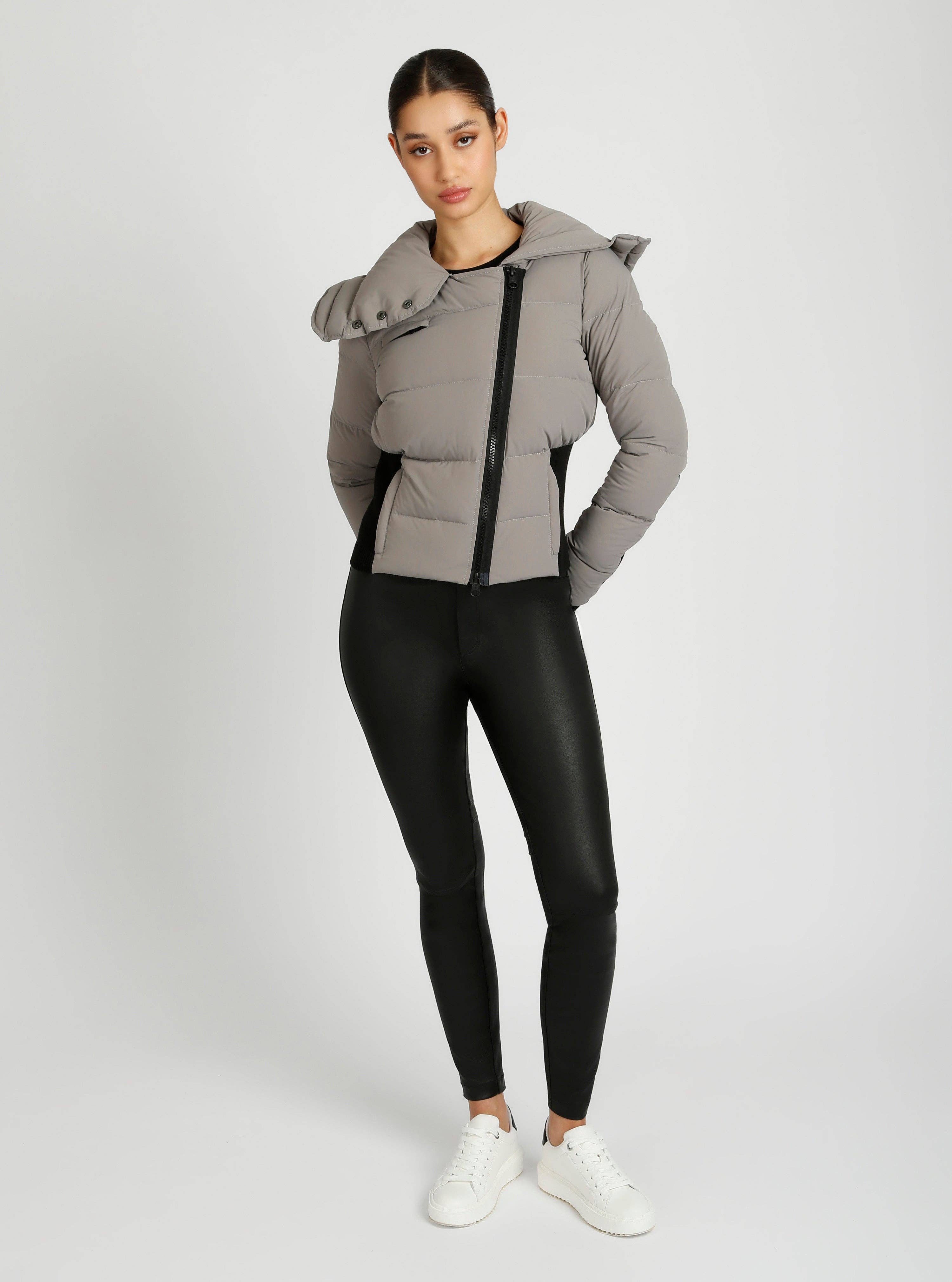 Blanc Noir - Wholesale Puffer Jacket - Women's - Asymmetrical Puffer Jacket JLS11