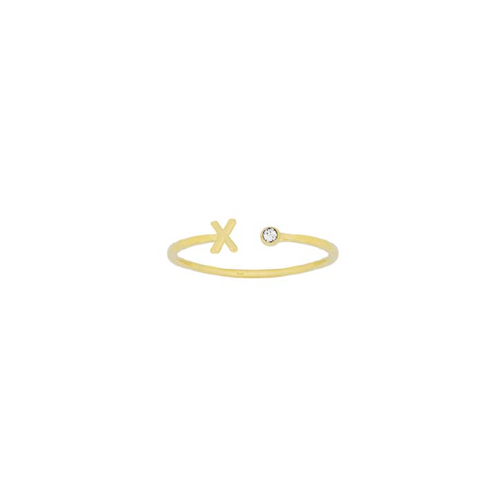 Katie Dean - Wholesale Band/Stacked Ring - 18K Gold Plated, Size 6 Initial Ring9