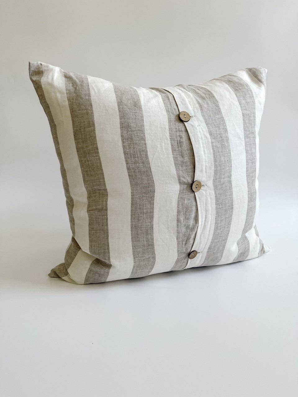 Mama and Tochter - Wholesale Throw Pillow Cover - Linen Cushion  - Wide Natural Stripe1