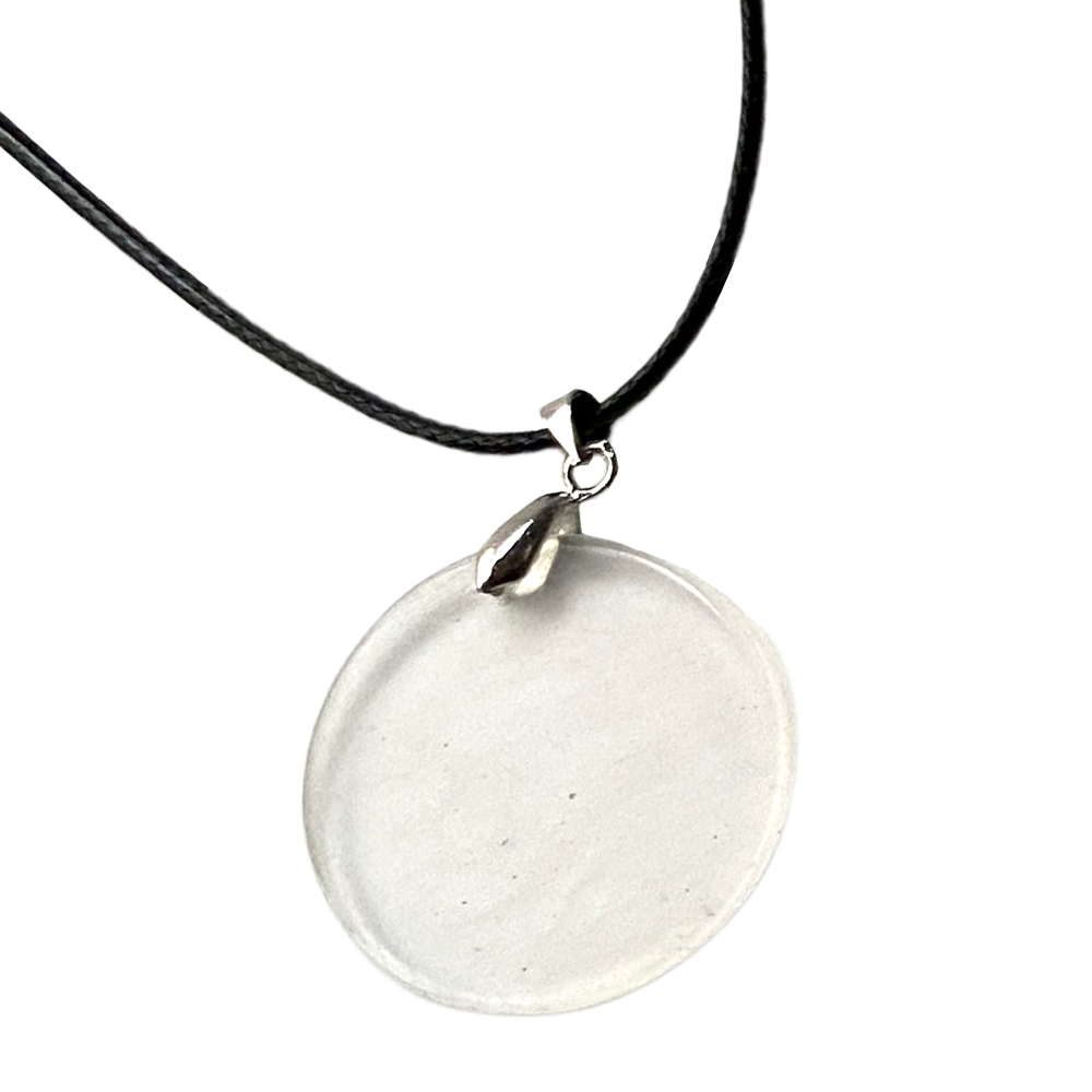 VIE - Vendita all'ingrosso Collana con ciondolo/pendaglio - Ciondolo a moneta di pietra preziosa con cordino nero3
