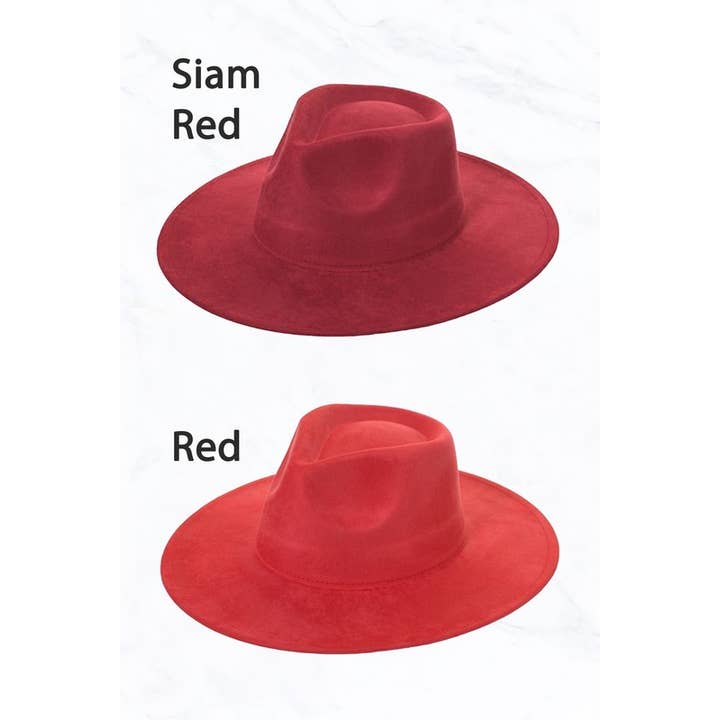 Suzie Q USA - Wholesale Fedora - Women's - Suede Large Eaves Teardrop Top Fedora Hat