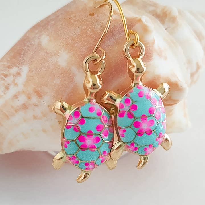 Piccadilly Pendants - Wholesale Dangle Earrings - Gold Turtle Earrings, , Coastal Earrings, Nature Jewelry0