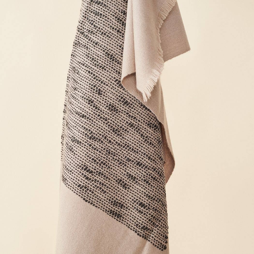 Variously – Engroshandel Tæppe – Flo Taupe Brun Moderne Håndværksvævet Merino-plæde3