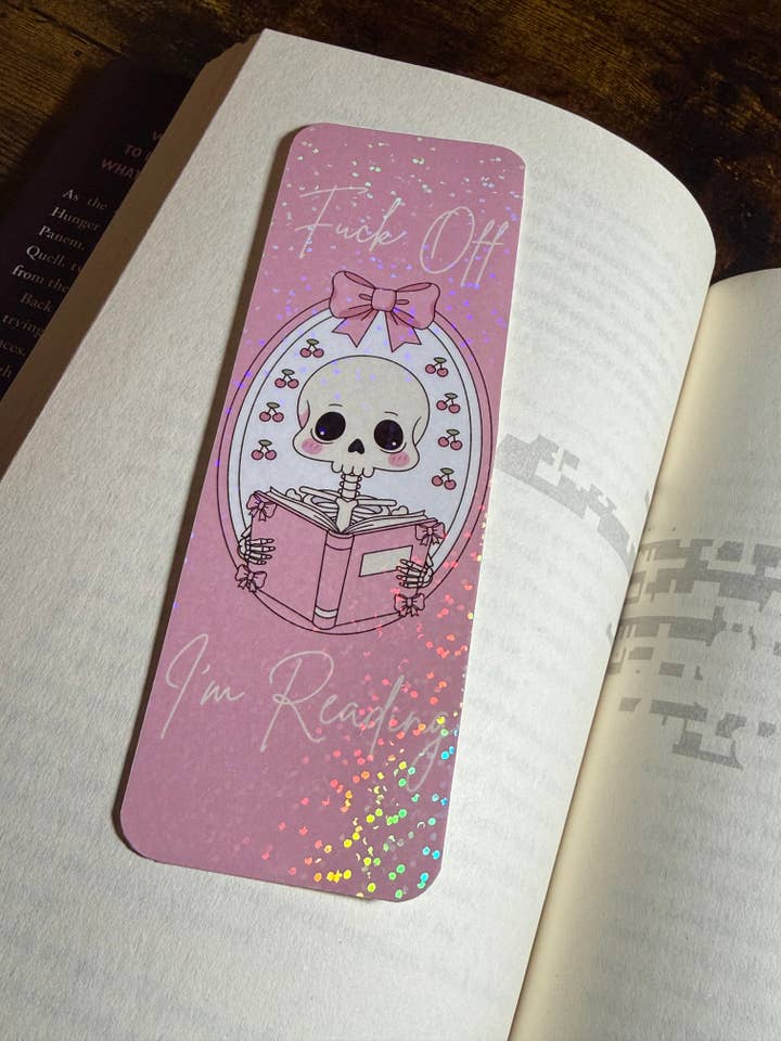 F**k Off I’m Reading Bookmark | Cute | Gothic | Skull for wholesale by Press & Print Co