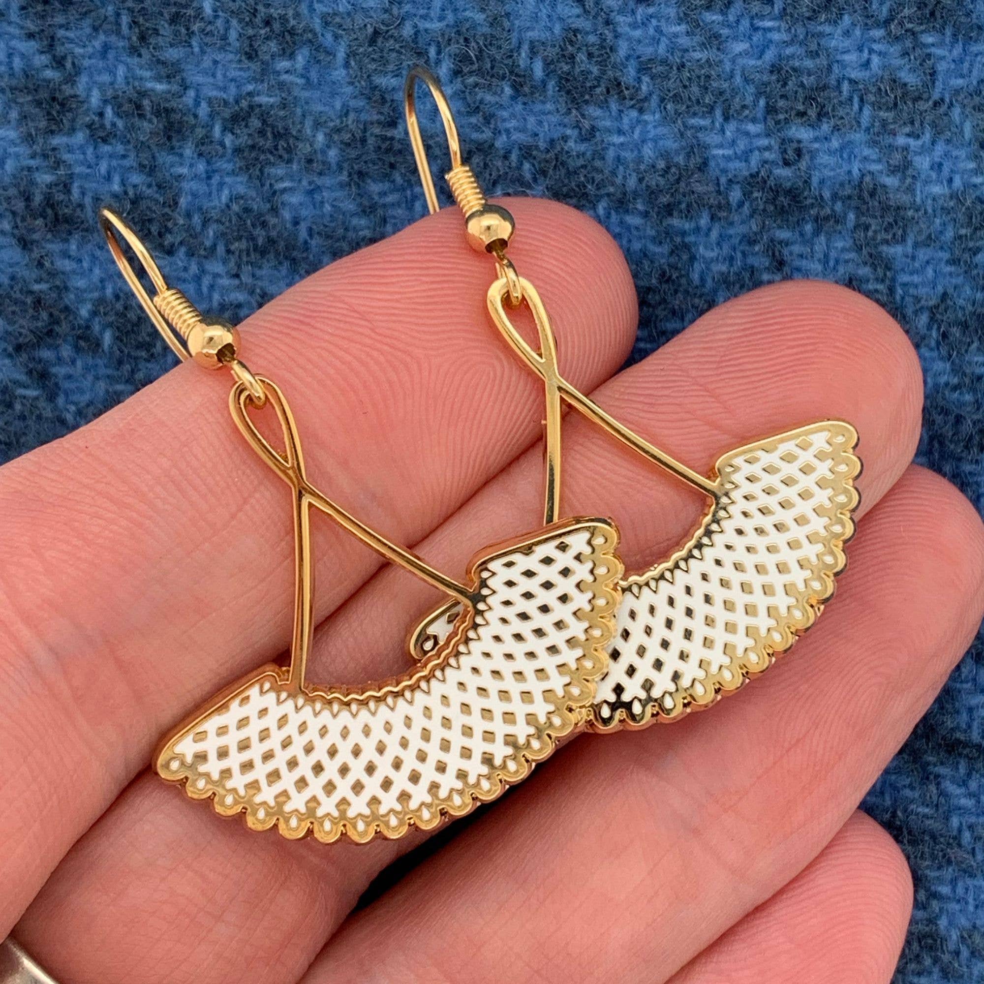 Dissent Pins - Wholesale Dangle Earrings - RBG Favorite Collar Drop Earrings - 24k Gold2