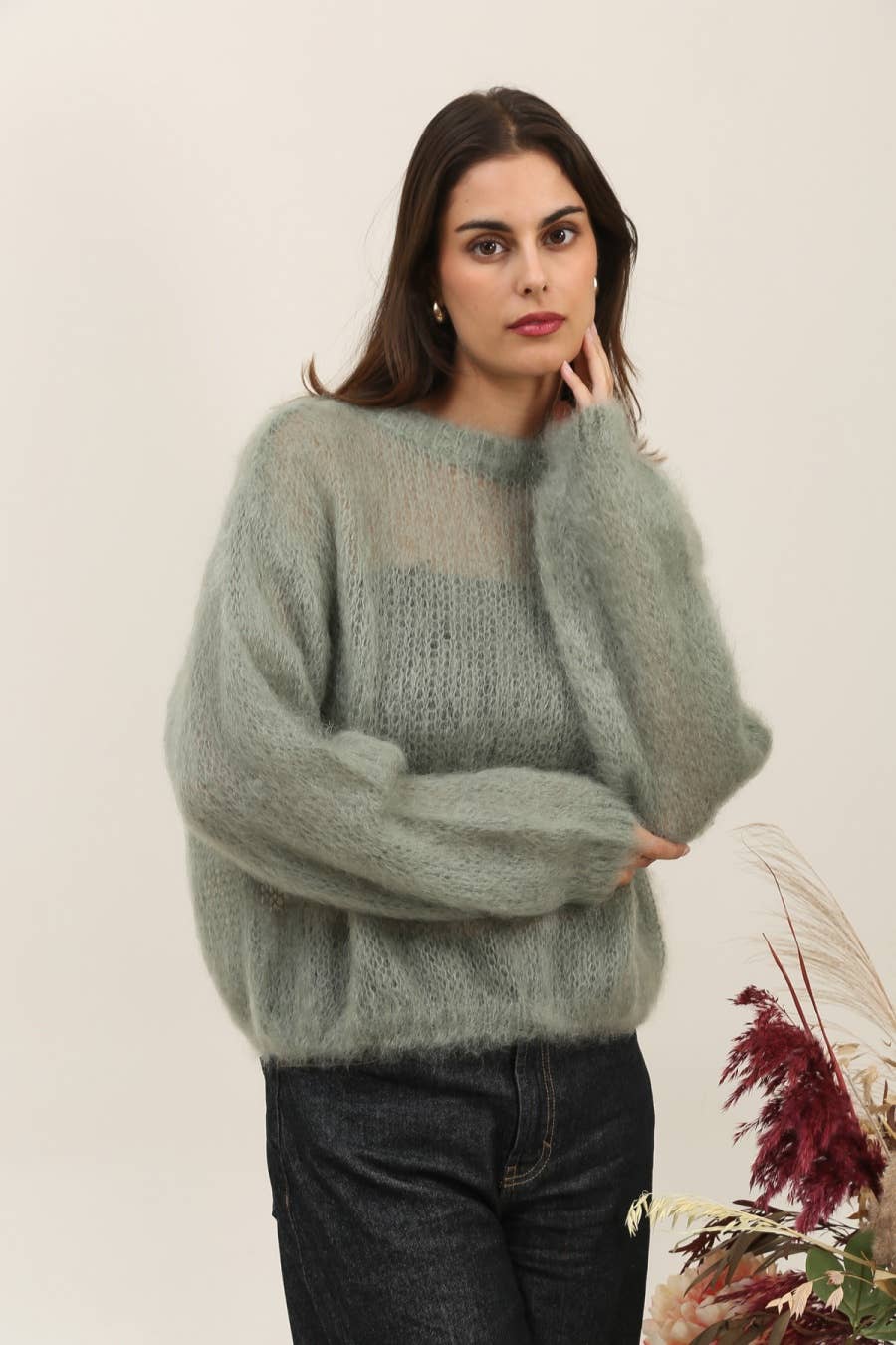 NAÏS PARIS - Wholesale Knit Sweater - Women's - Round neck long sleeve sweater in 80% kid mohair14