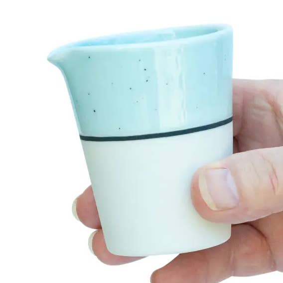 Ambit Handleless Jug - Small, Duck Egg Blue Glaze for wholesale by Sue Ure Maison