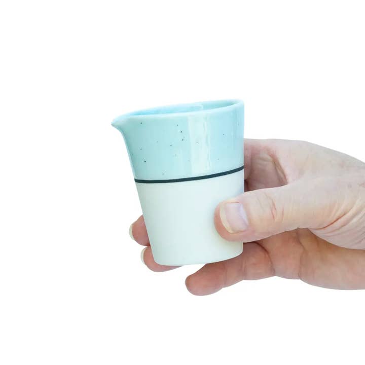 Ambit Handleless Jug - Small, Duck Egg Blue Glaze for wholesale by Sue Ure Maison