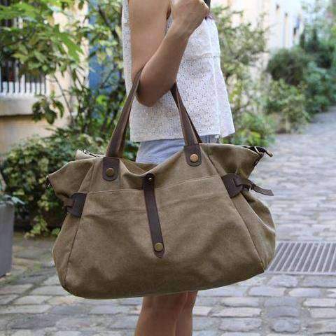 ZEDE PARIS - Wholesale Weekender Bag - Women's - SAINT-LAZARE - Weekend travel sports bag in canvas and leather45