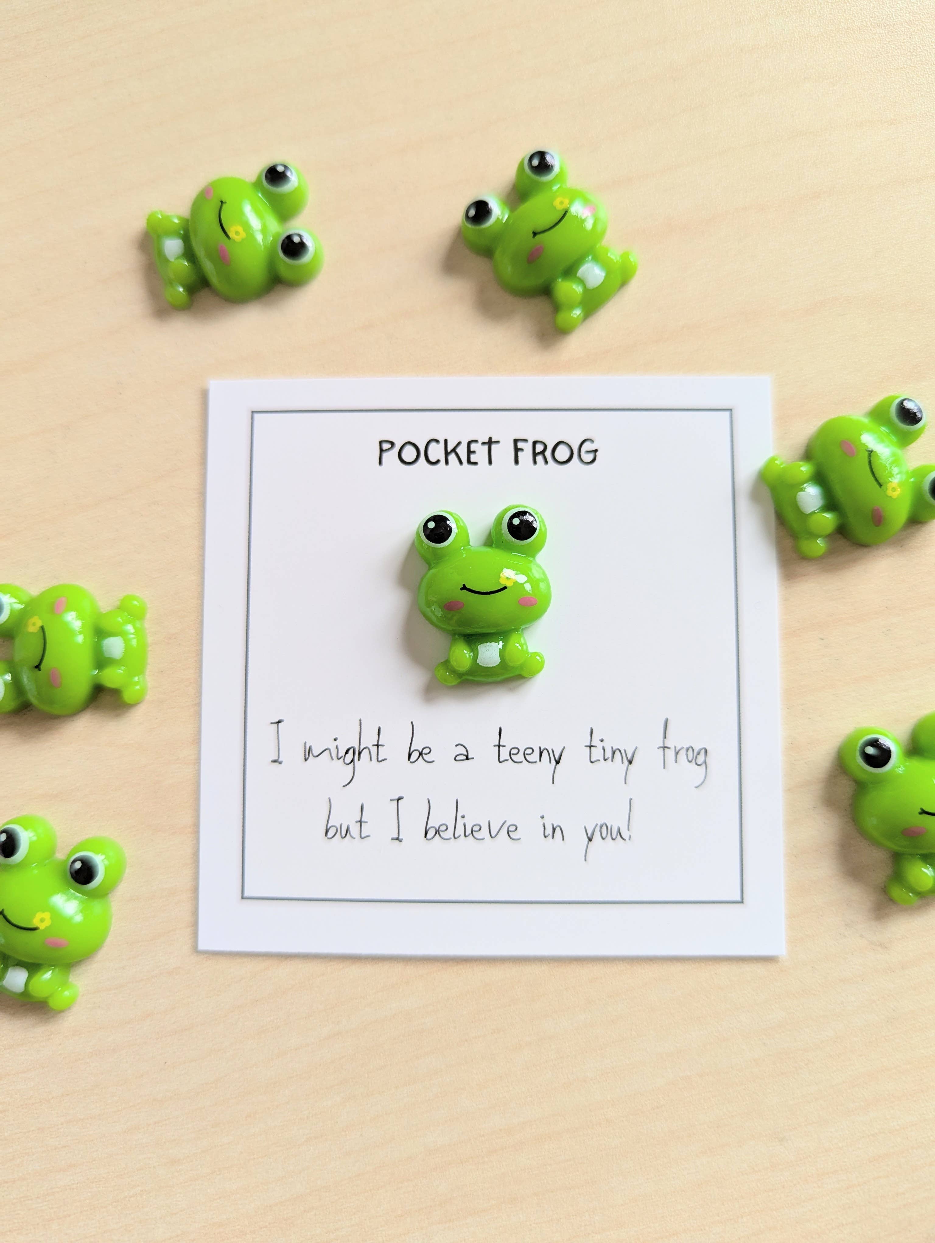 Uplifted Ink – wholesale Encouragement card – Pocket Frog Encouragement Card with Mini Figurine1