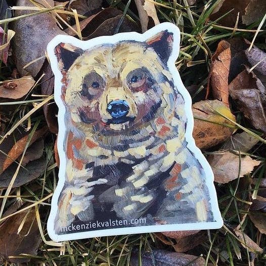 Grizzly Bear Vinyl Sticker for wholesale by Mckenzie Kvalsten