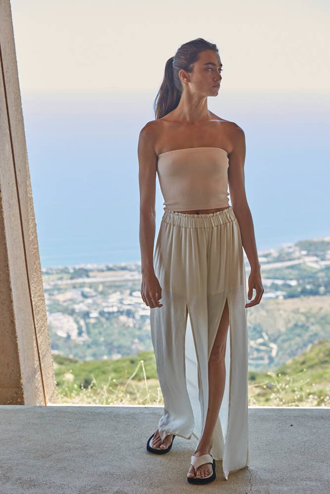 By Together - Vente Bustier – femme - S1169N | Top tube côtelé sans coutures3