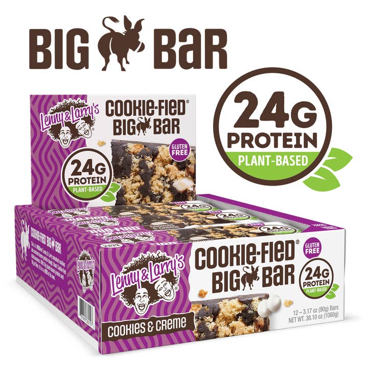 LENNY & LARRY COOKIE-FIED PROTEIN BAR 12/90G COOKIES N CREME for wholesale by L&F Universal Goods