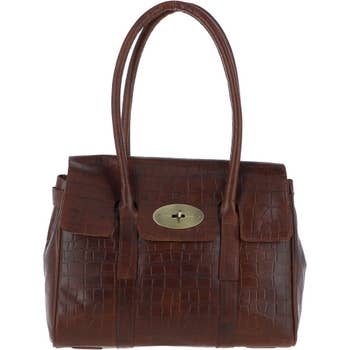 Ashwood Leather Croc Cross-Body Bag Cognac: L-70