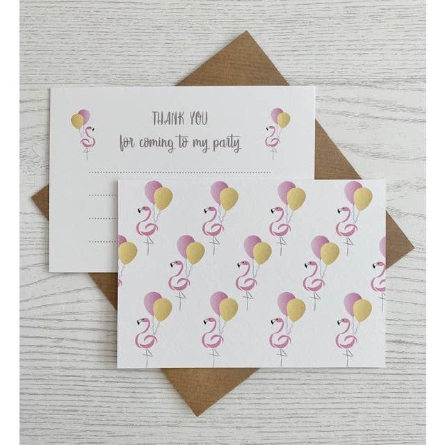 Thank You Party Set of Six Flat Card Notelets for wholesale by Popsy & Plum