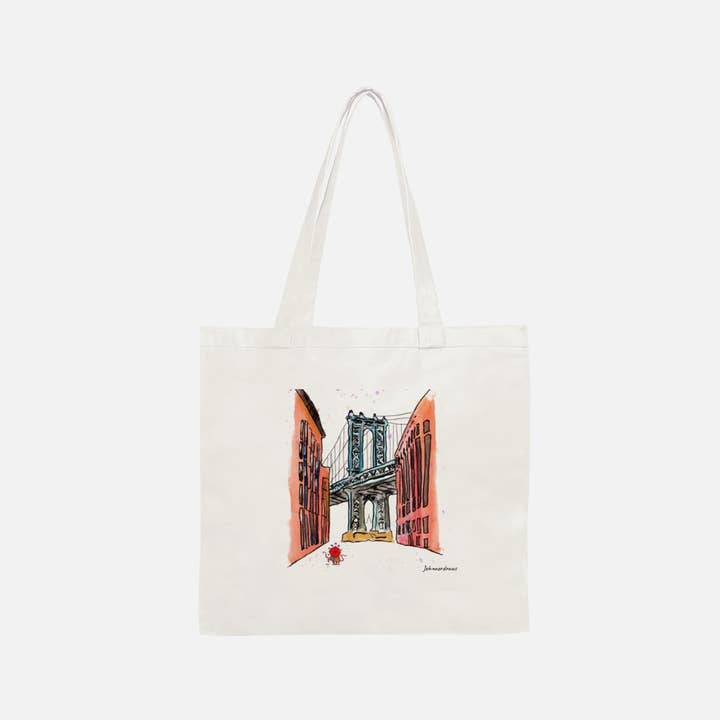 Johnnerdraws - Wholesale Tote Bag - Unisex - DUMBO ROMANCE-TOTEBAG 100% COTTON CANVAS-HANDMADE 1