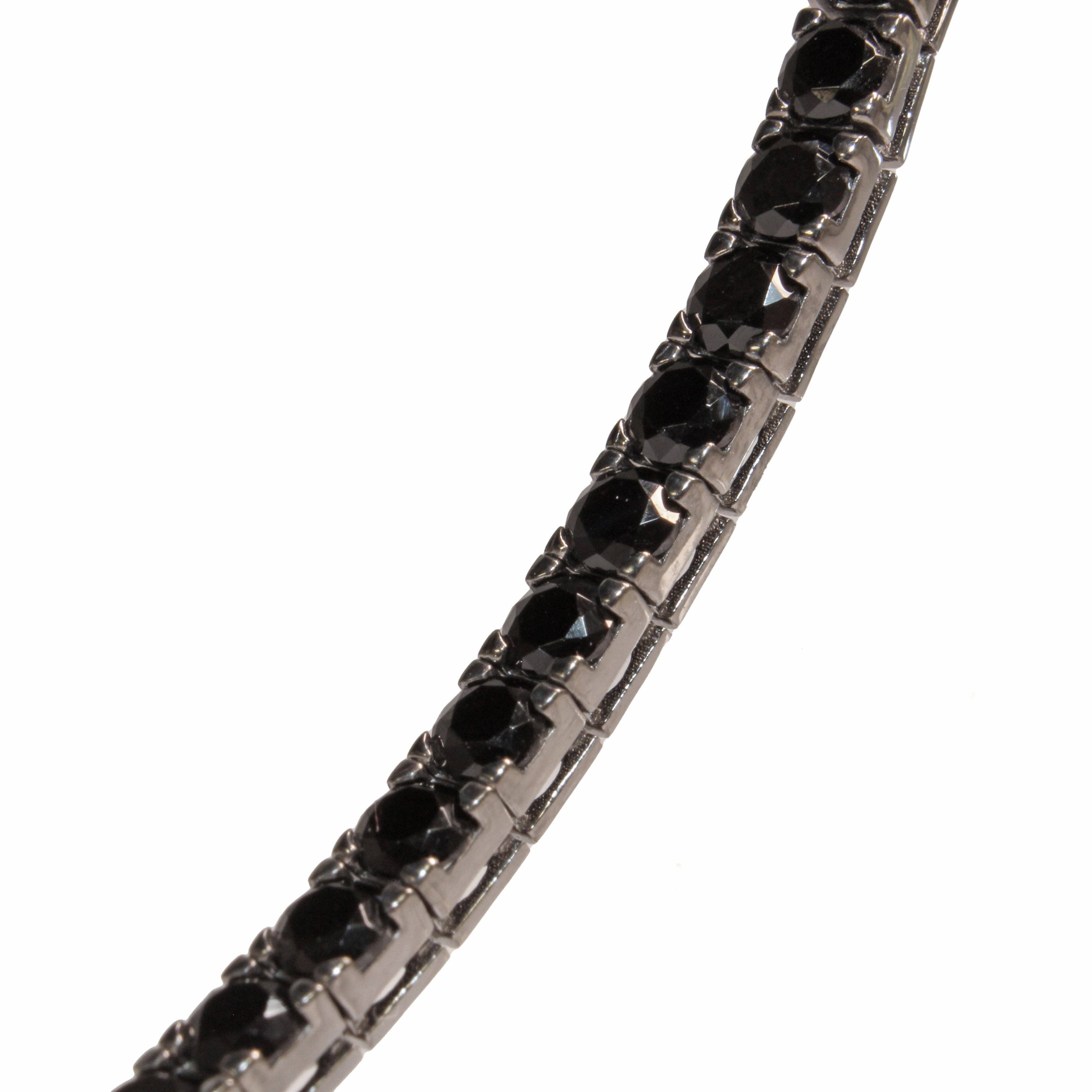 Alta Gioielli – wholesale Tennis bracelet – Handmade Tennis Bracelet in 925 Silver - Black Stones3