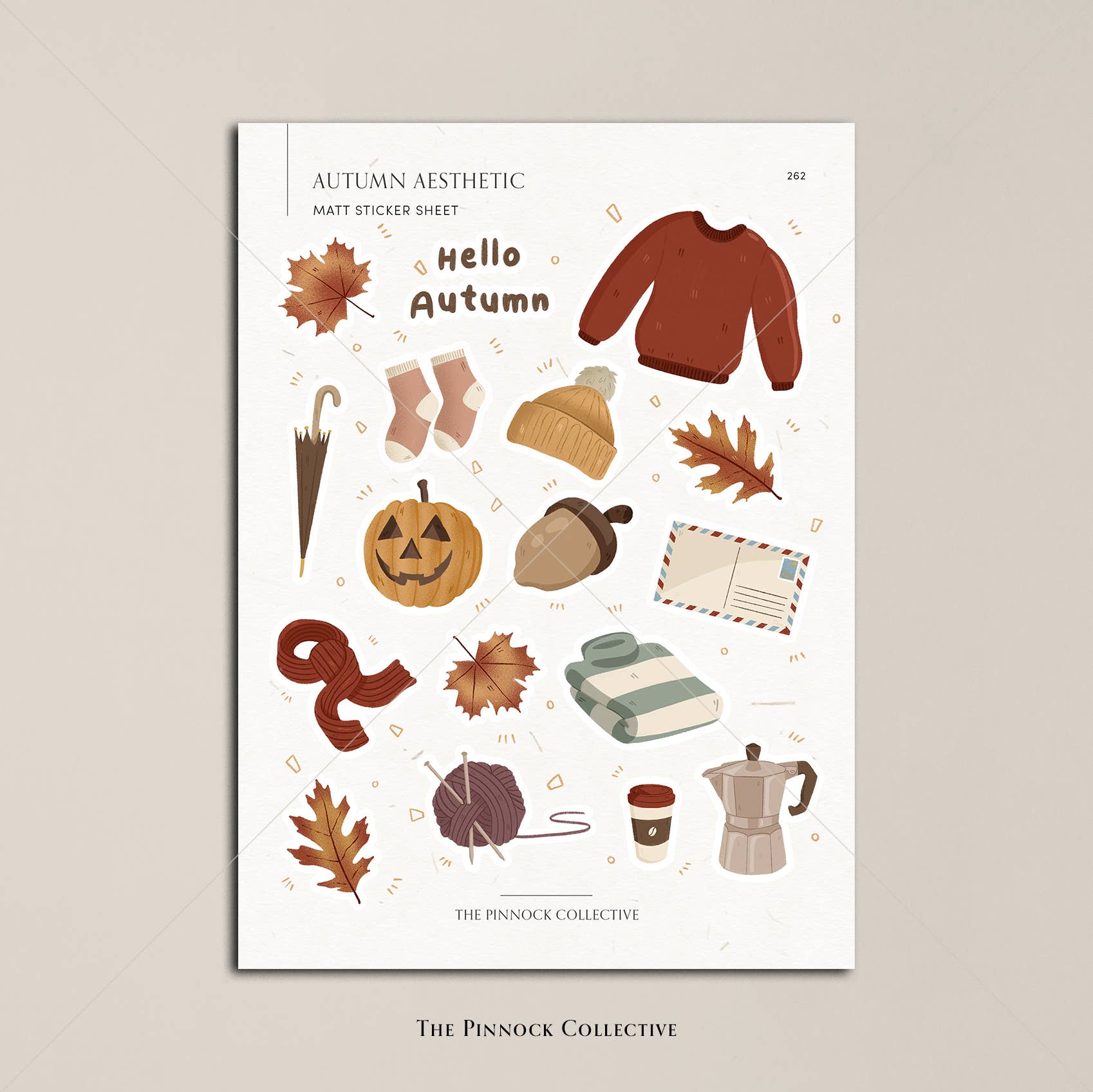 The Pinnock Collective (Duty Paid) – wholesale Sticker – Autumn & Fall Themed Planner Sticker Sheet2