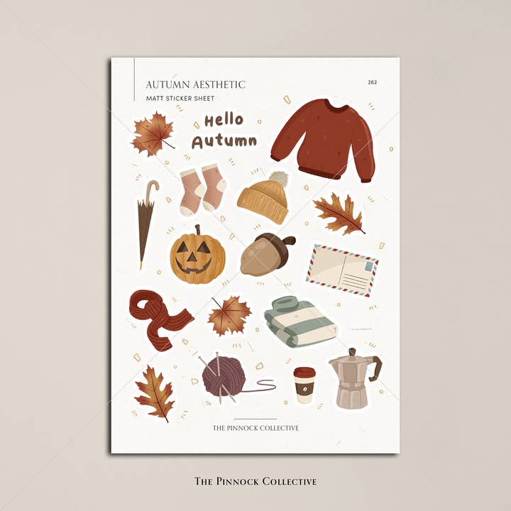 The Pinnock Collective (Duty Paid) – wholesale Sticker – Autumn & Fall Themed Planner Sticker Sheet2