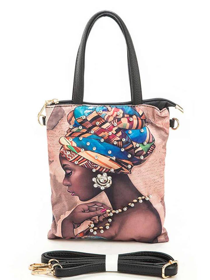 Crystal Accent Girl Convertible Top Handle Bag for wholesale by Artini Accessories