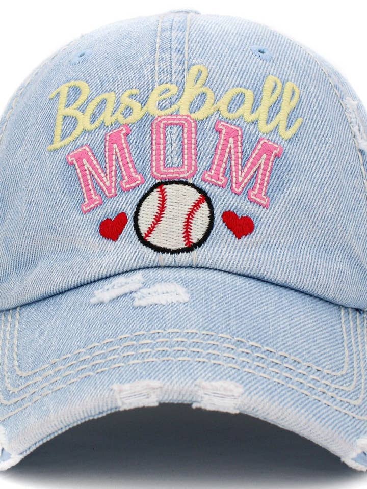 KBV1394 Casquette de baseball vintage lavée « Baseball Mom » pour la vente par MiMi Wholesale