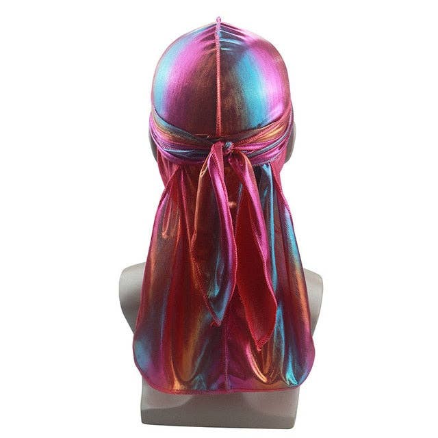 Multicolour #1 Shiny Silk Durag for wholesale by Taelor Boutique
