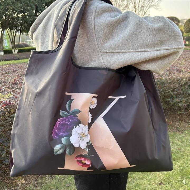 UZ Wholesale Store - Wholesale Tote Bag - Women's - Alphabet Printed Foldable Carrier Bag