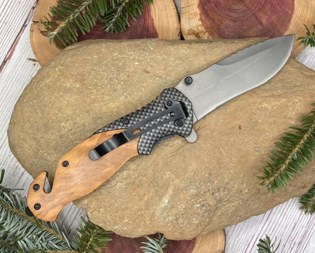 Quail Tail Laser Art - Wholesale Pocket Knife/Holder - Grouse Hunting Knife3