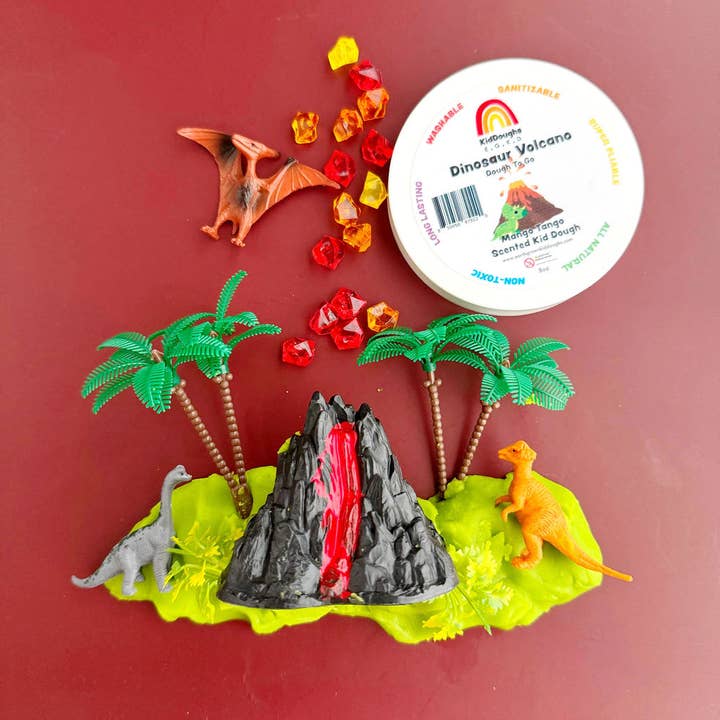 Earth Grown KidDoughs (KidDoughs by EGKD) - Wholesale Putty/Slime - Kids - Dinosaur Volcano (Watersmellon) Dough-To-Go