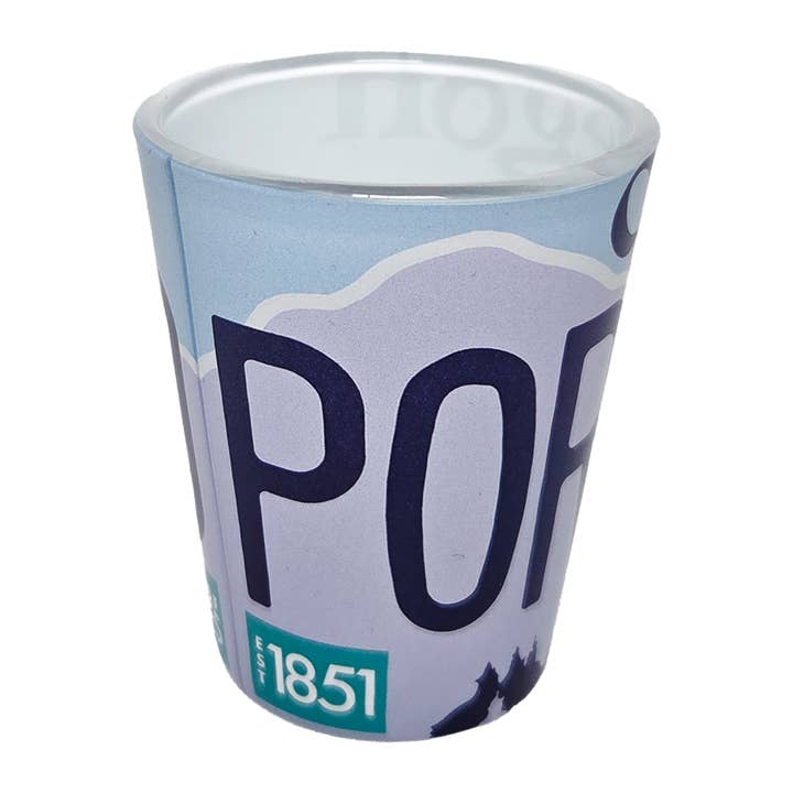 Portland License Plate Shot Glass for wholesale by Hello From Oregon