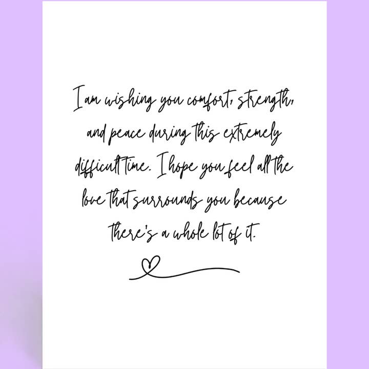 Cards o' Glee LLC - Wholesale Sympathy Card - Comfort, Strength, and Peace Card