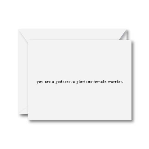 You Are a Goddess, a Glorious Female Warrior Card for wholesale by Carly Allred Studio