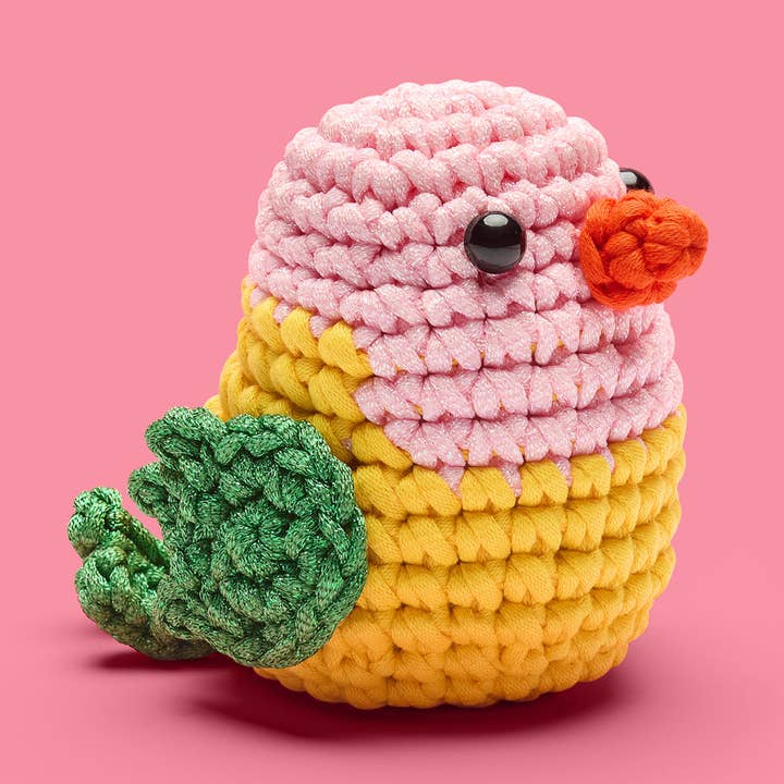 Cupid the Lovebird Crochet Kit for wholesale by The Woobles