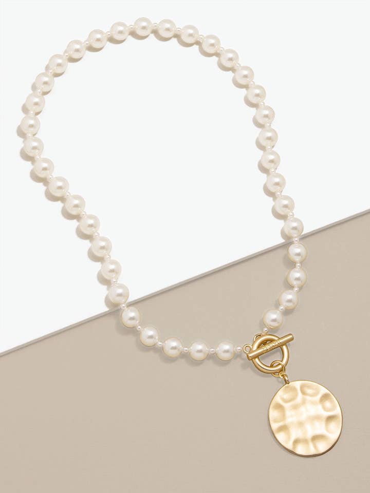 Pearl & Charm Collar Necklace for wholesale by ZENZII Jewelry