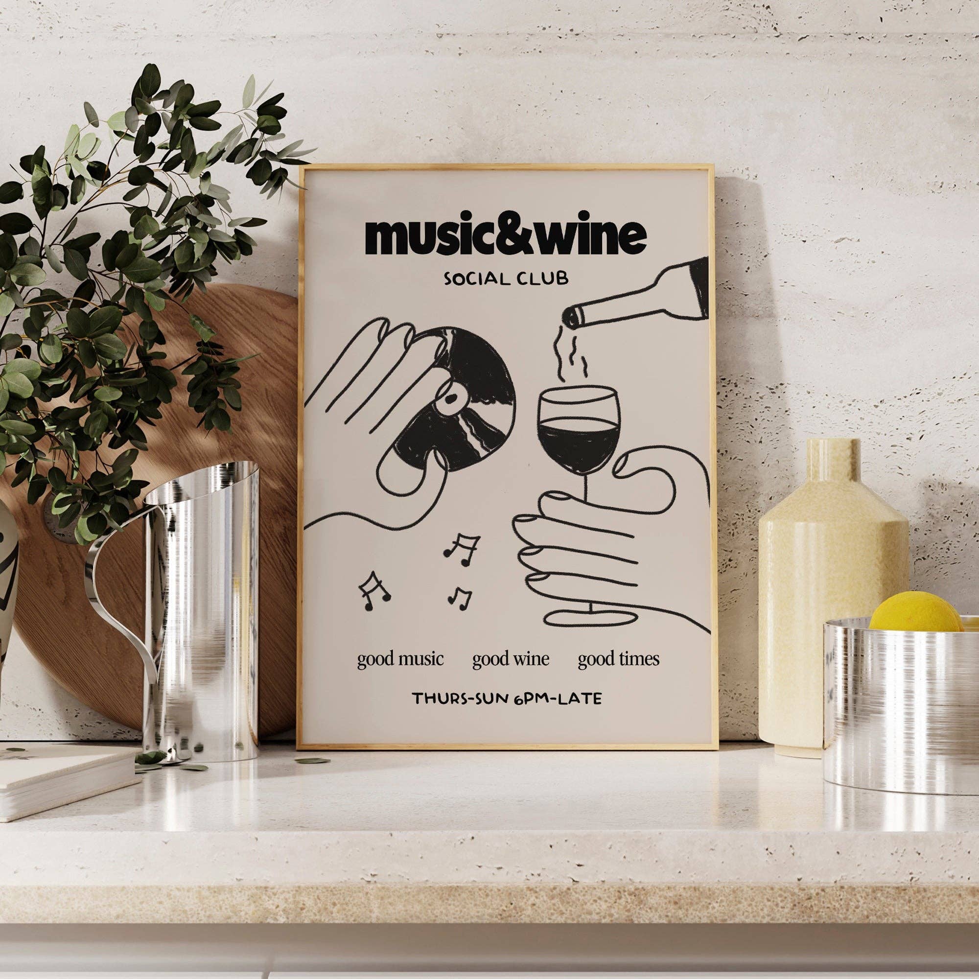 Lune Club – wholesale Art print – Music & Wine Social Club Print6