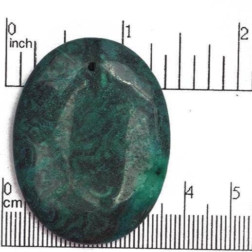 Diaspro malachite Pendente Ovale in Diaspro Malachite Tinta 35mm x 45mm - Forato - Pietra Semipreziosa - SP661 in vendita all'ingrosso su Faire0