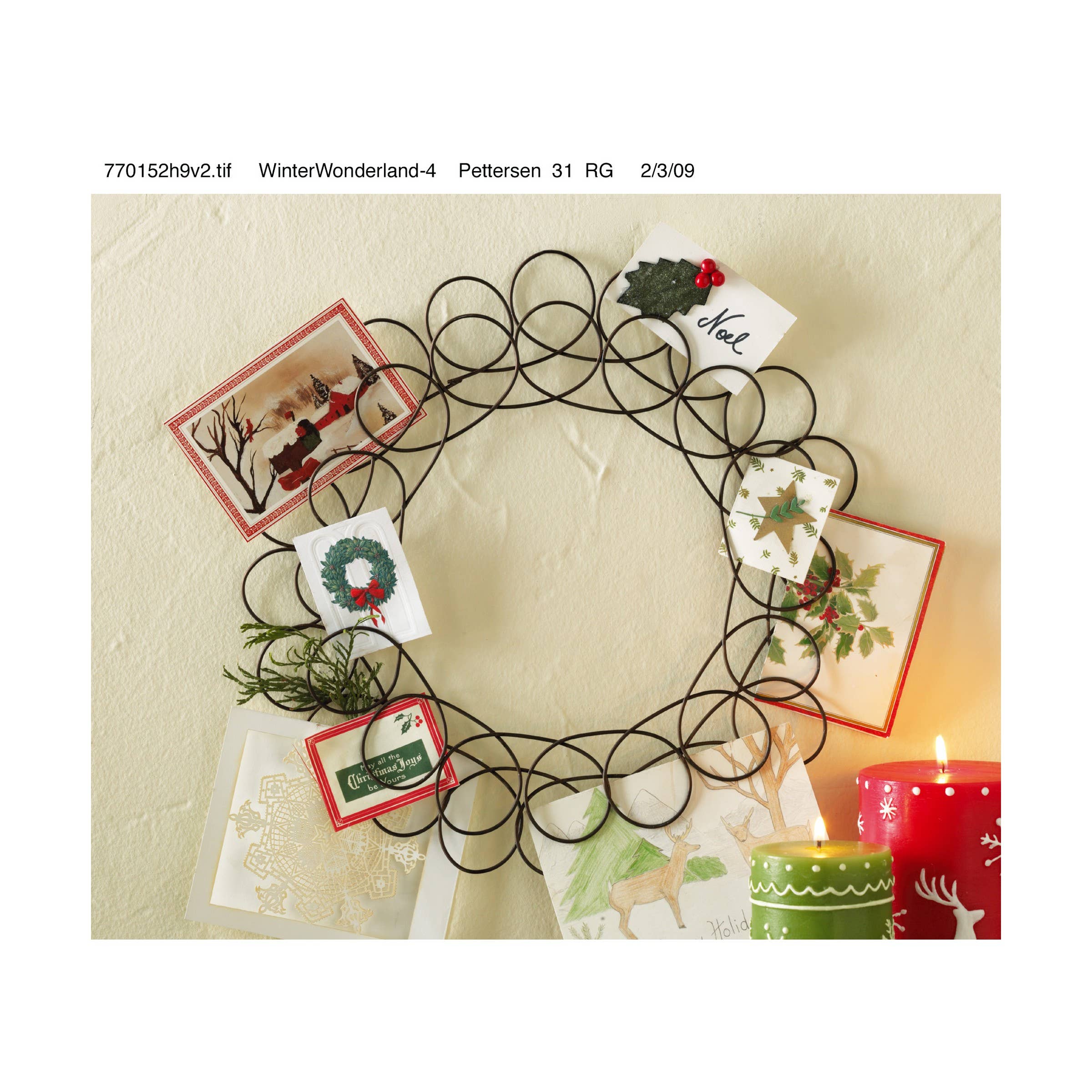 tag - Wholesale Christmas Decoration - Spiral Wreath Greeting Card Holder Antique Bronze Metal1