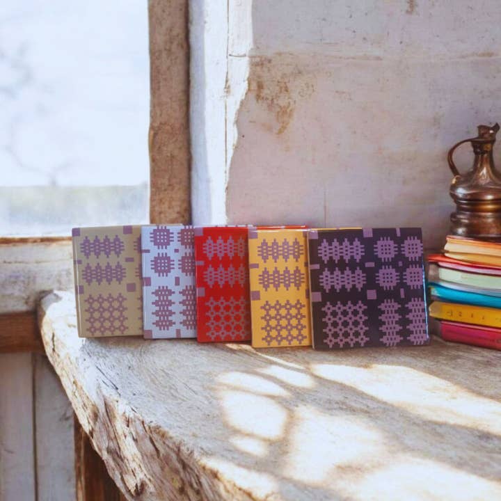 Two Tone Welsh Tapestry Blanket Print Ceramic Coaster for wholesale by Moose & Co