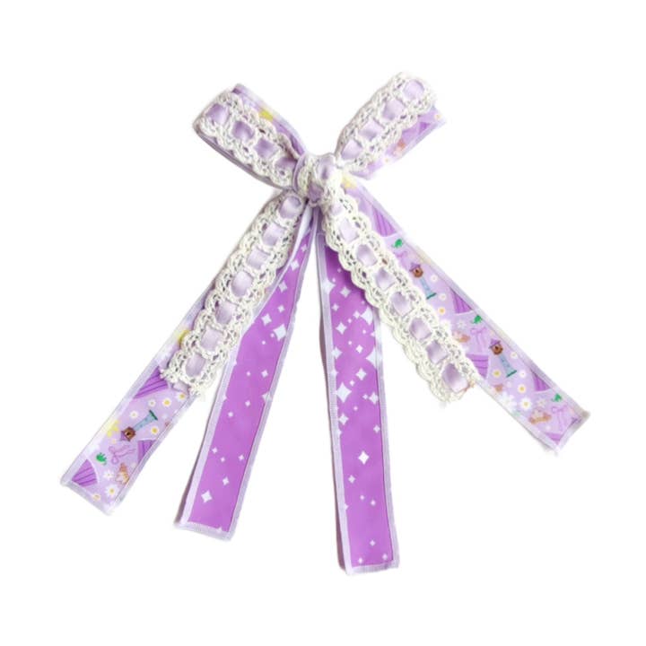 Princesse aux Cheveux d'Or Ruban en Dentelle Noeud de Cheveux Attaché avec Pince pour la vente par Pretty in Pink Bows