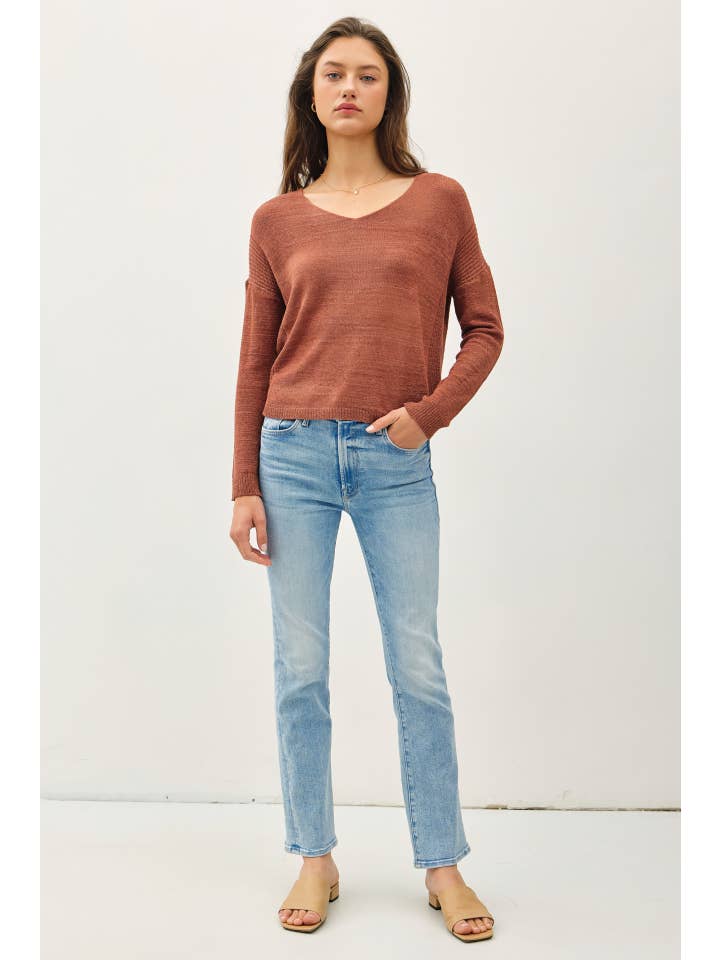 Be Cool - Vente Pull en maille – femme - PULL DÉCONTRACTÉ BREEZY À COL EN V17