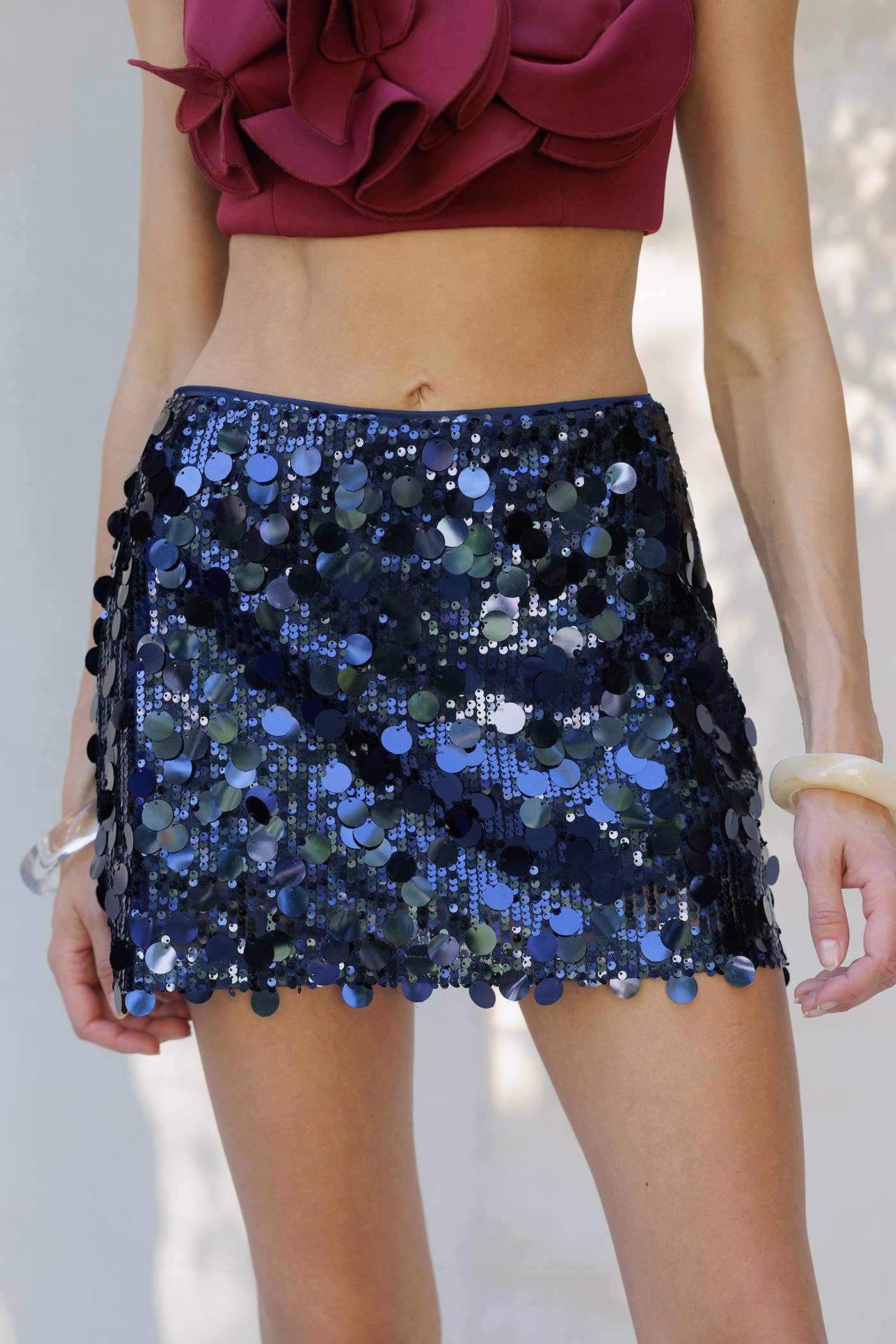 EB LUXE - Vente Jupe – femme - Jupe Mini à Paillettes YS509923