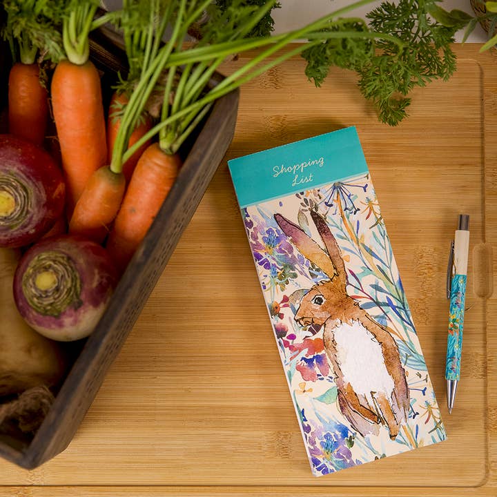 The Gifted Stationery Company - Wholesale Notepad - Shopping List - Kissing Hares