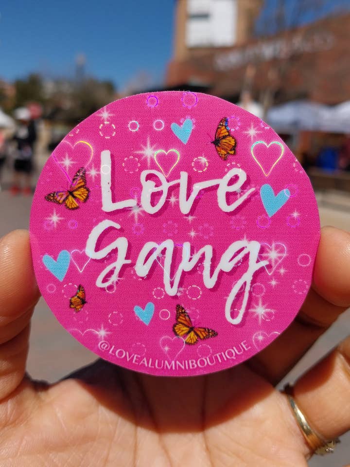 Autocolante Circular Love Gang por atacado de Love Alumni Art & Design