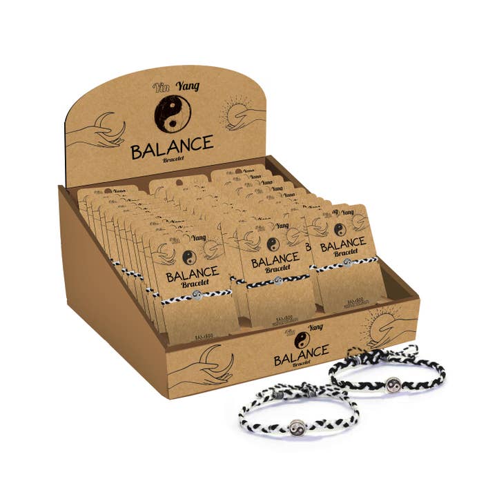 Bamboo Trading Company - Vendita all'ingrosso Bracciale con perline - Assortimento di bracciali Yin Yang