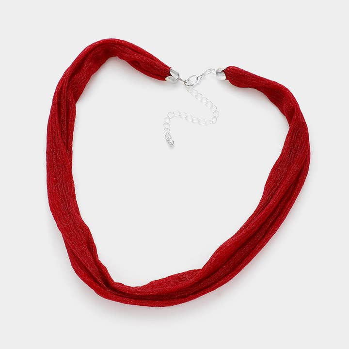 Sensibling Corp. - Wholesale Scarf – Women's - Shiny Fabric Chiffon Scarf Necklace26