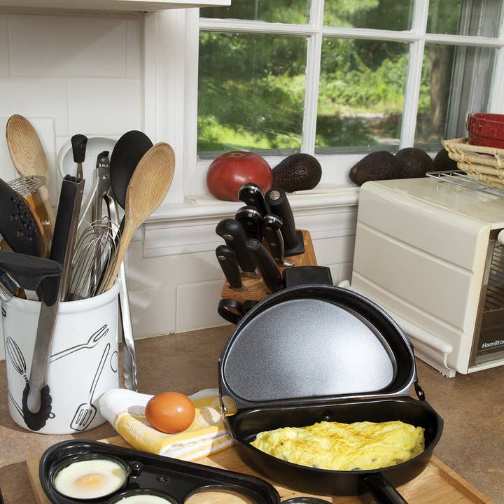 Fox Run Brands - Wholesale Pancake Mix - Fox Run Omelette Pan, Egg Poacher Set, 11.25" x 9.5" x 2.5"