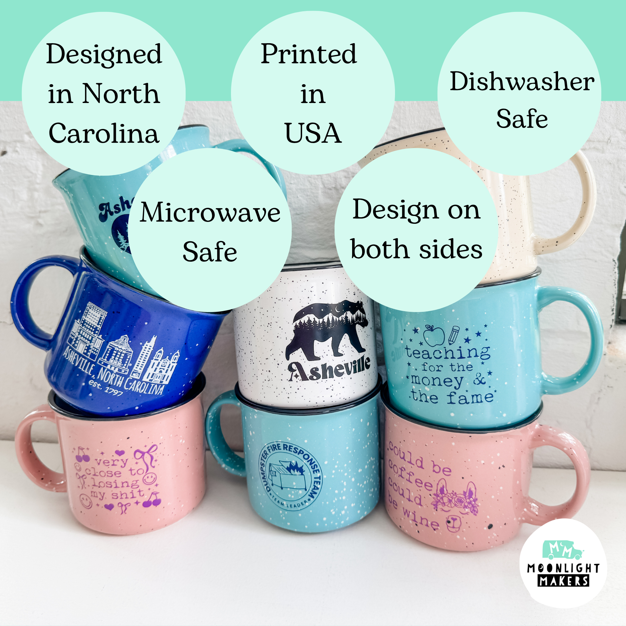 Moonlight Makers - Wholesale Coffee Mug - Rise & Shine Mother Cluckers Campfire Mug - 16oz 5